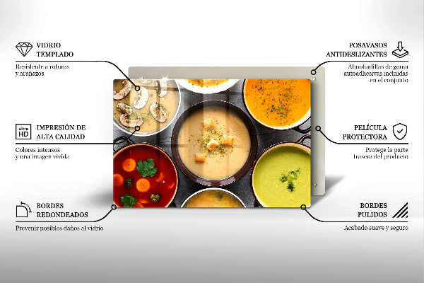 Zaščitna steklena plošča za štedilnik Pisane juhe