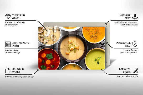 Zaščitna steklena plošča za štedilnik Pisane juhe