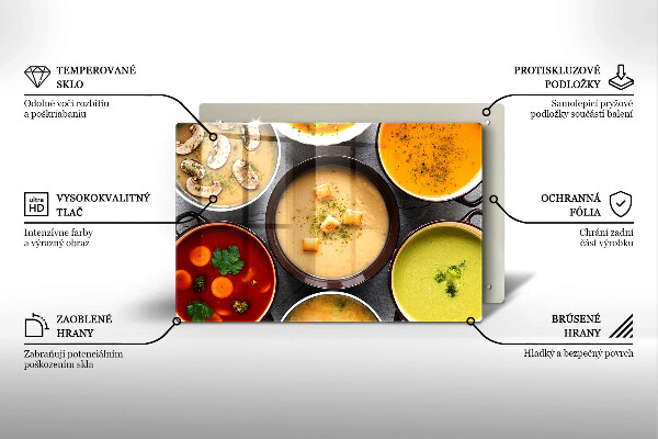 Zaščitna steklena plošča za štedilnik Pisane juhe
