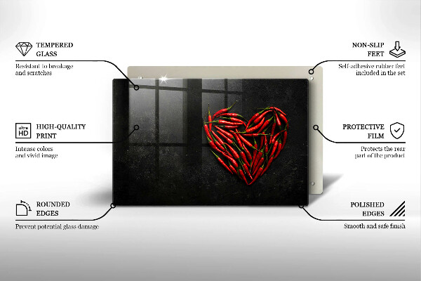 Zaščitna plošča za štedilnik Srce iz čilija