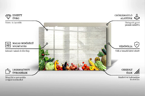 Zaščitna plošča za štedilnik Zelenjava na platnicah