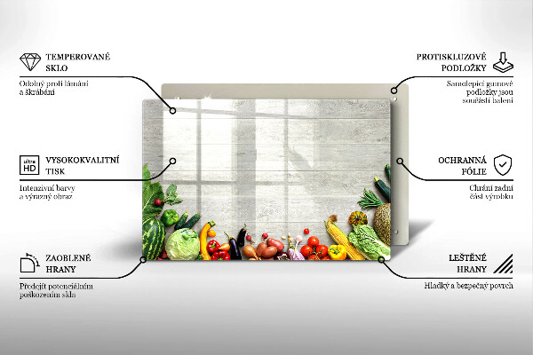 Zaščitna plošča za štedilnik Zelenjava na platnicah