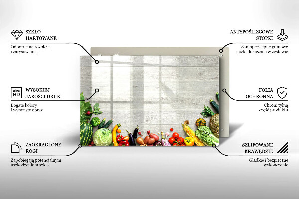 Zaščitna plošča za štedilnik Zelenjava na platnicah