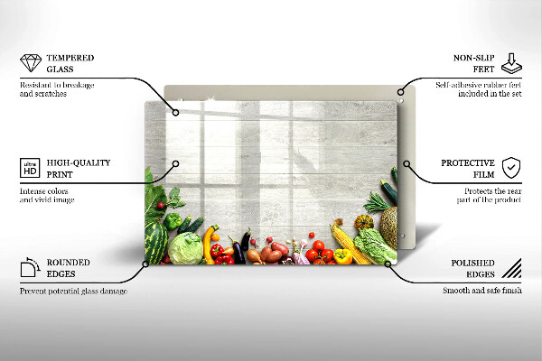 Zaščitna plošča za štedilnik Zelenjava na platnicah