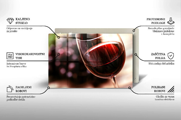 Zaščitna plošča za štedilnik Kozarec rdečega vina