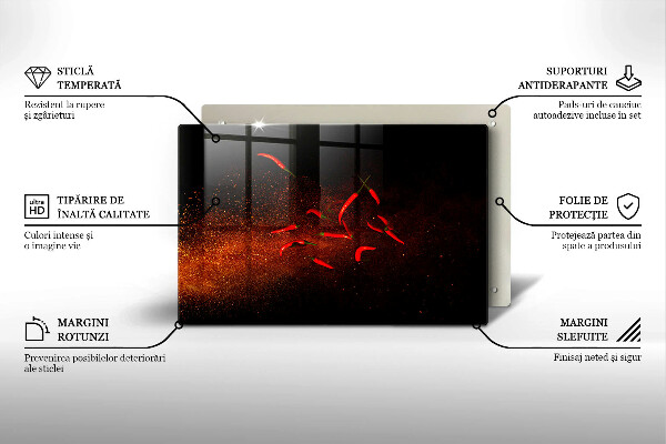 Zaščitna plošča za štedilnik Pekoče čili paprike