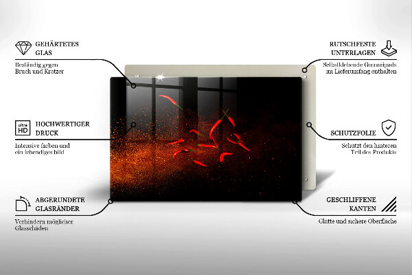 Zaščitna plošča za štedilnik Pekoče čili paprike