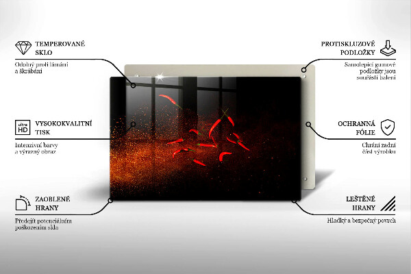 Zaščitna plošča za štedilnik Pekoče čili paprike