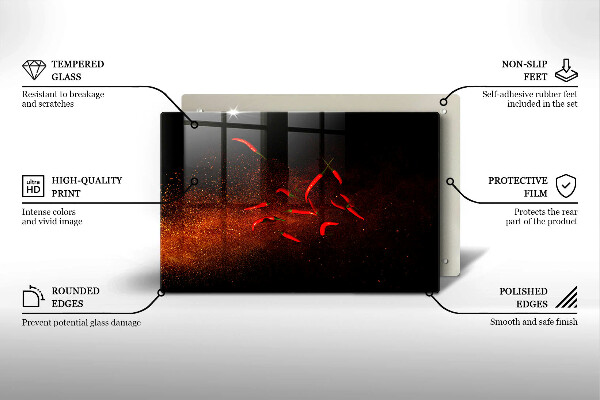 Zaščitna plošča za štedilnik Pekoče čili paprike