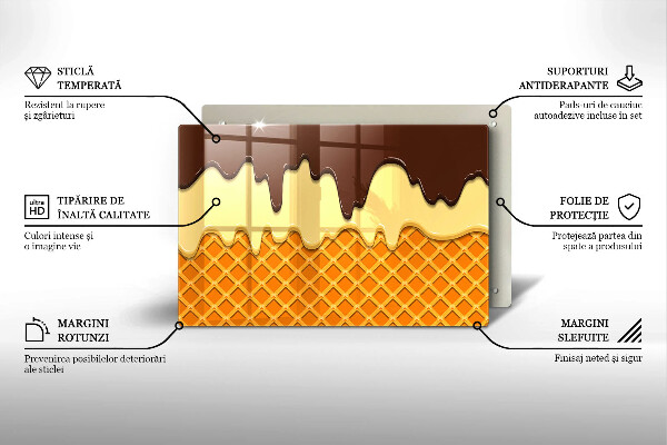 Zaščitna plošča za štedilnik Ilustracija sladoledne kornete