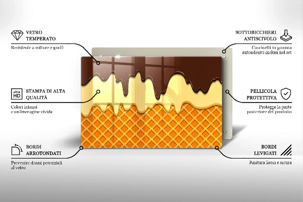 Zaščitna plošča za štedilnik Ilustracija sladoledne kornete