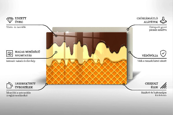 Zaščitna plošča za štedilnik Ilustracija sladoledne kornete