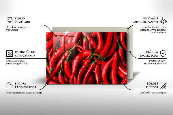 Stenska zaščitna plošča za štedilnik Pekoče čili paprike