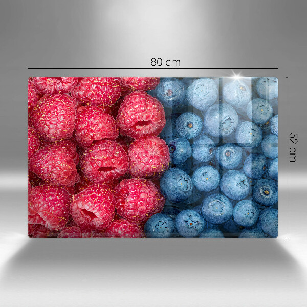 Stenska zaščitna plošča za štedilnik Plodovi malin in borovnic