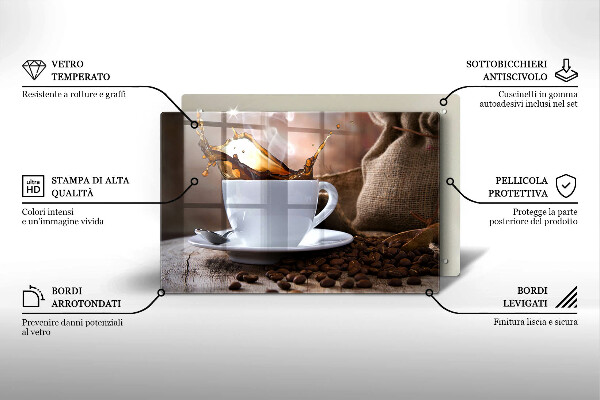 Zaščitna plošča za štedilnik Skodelica in kavna zrna