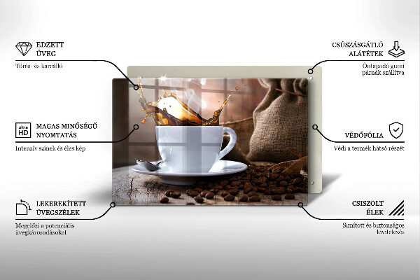 Zaščitna plošča za štedilnik Skodelica in kavna zrna