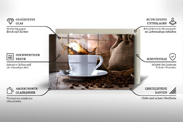 Zaščitna plošča za štedilnik Skodelica in kavna zrna