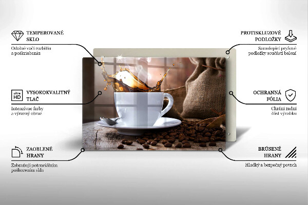 Zaščitna plošča za štedilnik Skodelica in kavna zrna