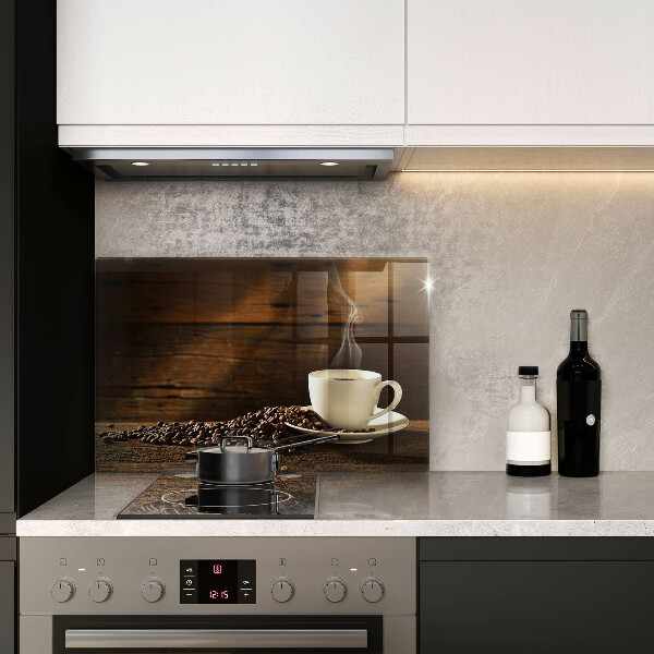 Zaščitna plošča za štedilnik Lesena skodelica za kavo