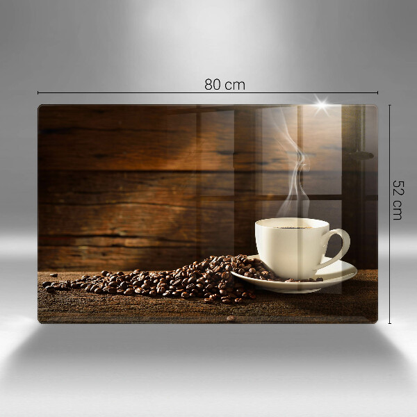 Zaščitna plošča za štedilnik Lesena skodelica za kavo