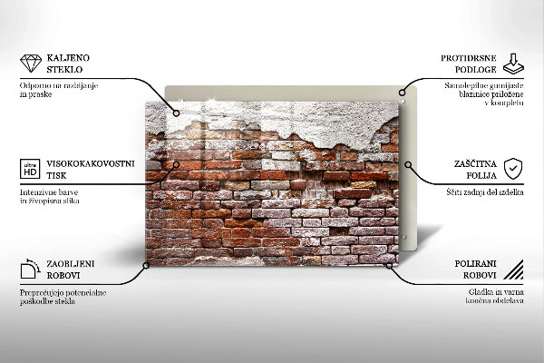 Zaščitna plošča za štedilnik Stara opečna in betonska stena