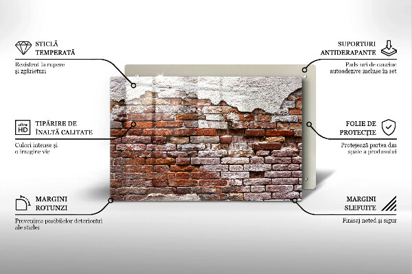 Zaščitna plošča za štedilnik Stara opečna in betonska stena