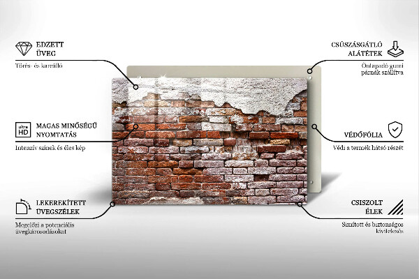 Zaščitna plošča za štedilnik Stara opečna in betonska stena