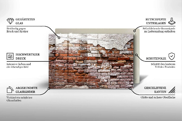 Zaščitna plošča za štedilnik Stara opečna in betonska stena
