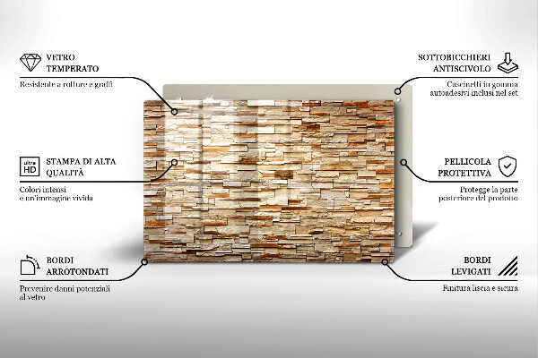 Zaščitna plošča za štedilnik Tekstura okrasnih kamnov