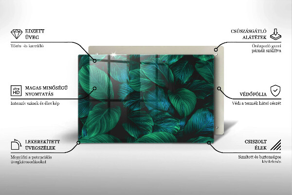 Zaščitna plošča za štedilnik Listi džungle