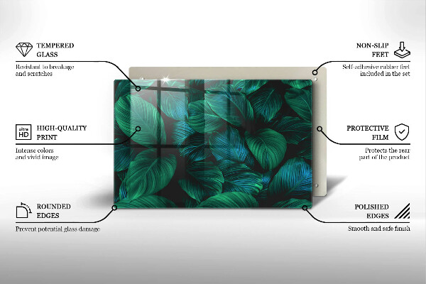 Zaščitna plošča za štedilnik Listi džungle