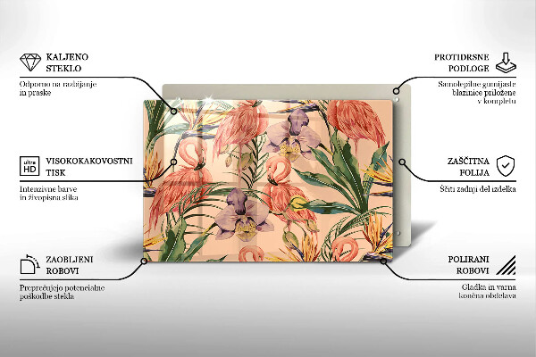 Zaščitna plošča za štedilnik Ilustracija flamingov