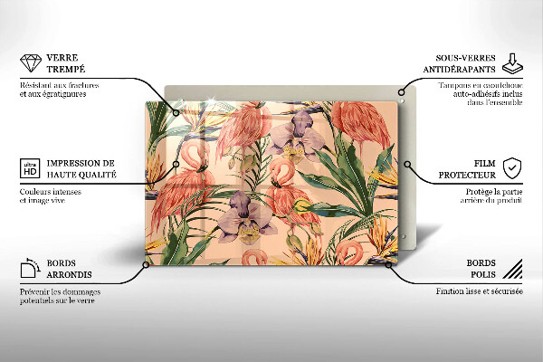 Zaščitna plošča za štedilnik Ilustracija flamingov