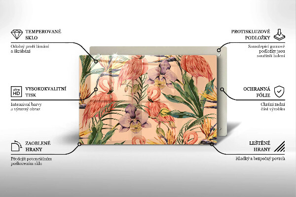 Zaščitna plošča za štedilnik Ilustracija flamingov