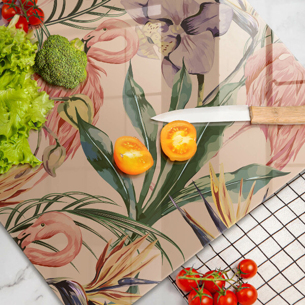 Zaščitna plošča za štedilnik Ilustracija flamingov