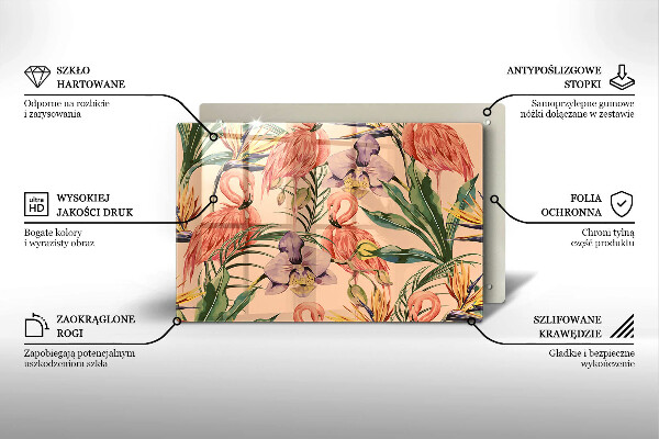 Zaščitna plošča za štedilnik Ilustracija flamingov