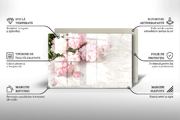 Zaščitna plošča za štedilnik Nežni cvetovi vrtnic