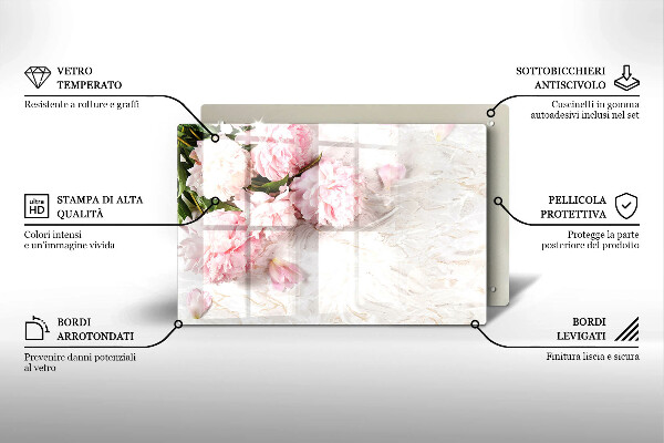 Zaščitna plošča za štedilnik Nežni cvetovi vrtnic