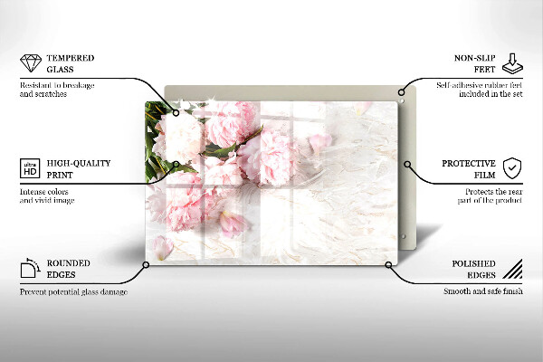 Zaščitna plošča za štedilnik Nežni cvetovi vrtnic