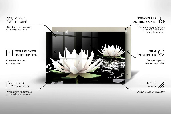 Zaščitna plošča za štedilnik Bele lilije na vodi