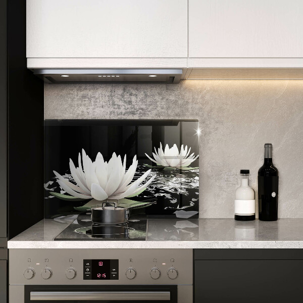 Zaščitna plošča za štedilnik Bele lilije na vodi