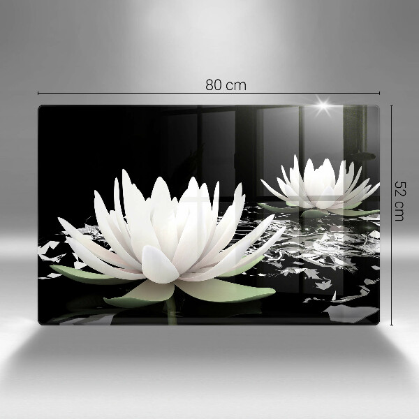 Zaščitna plošča za štedilnik Bele lilije na vodi