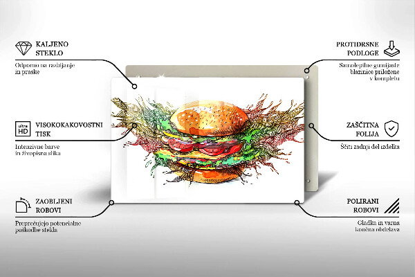 Zaščitna plošča za štedilnik Risba hamburgerja