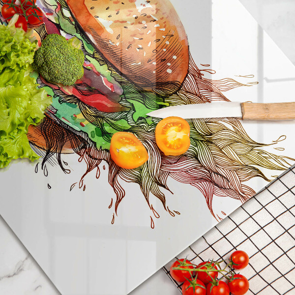 Zaščitna plošča za štedilnik Risba hamburgerja