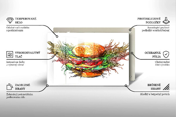 Zaščitna plošča za štedilnik Risba hamburgerja
