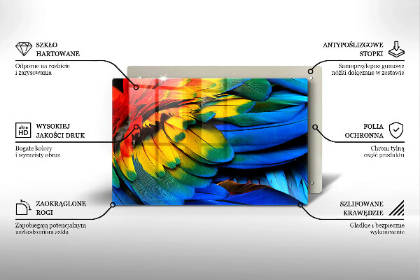 Zaščitna plošča za štedilnik Pisano perje papige