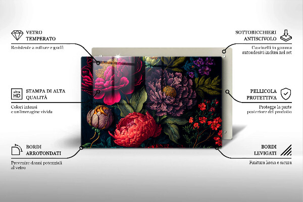 Zaščitna plošča za štedilnik Lepe rože