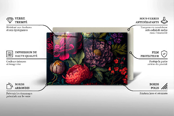 Zaščitna plošča za štedilnik Lepe rože