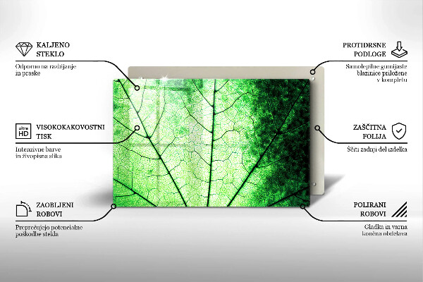 Zaščitna plošča za štedilnik Okrasni žilni list