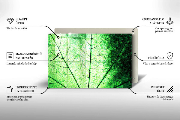 Zaščitna plošča za štedilnik Okrasni žilni list